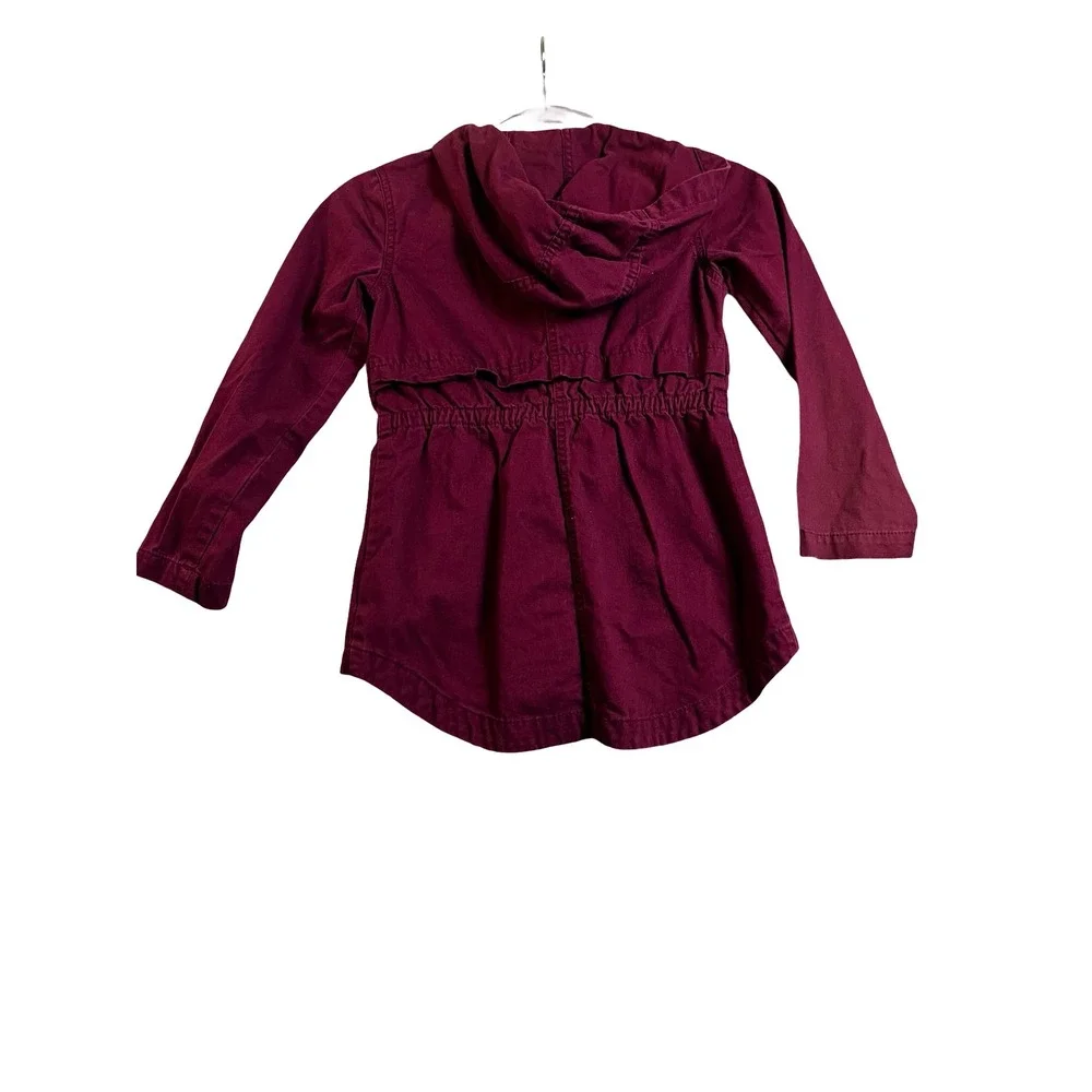 Old Navy Kids Burgundy Utility Hooded Parka Jacket Cinched Waist Size M 8